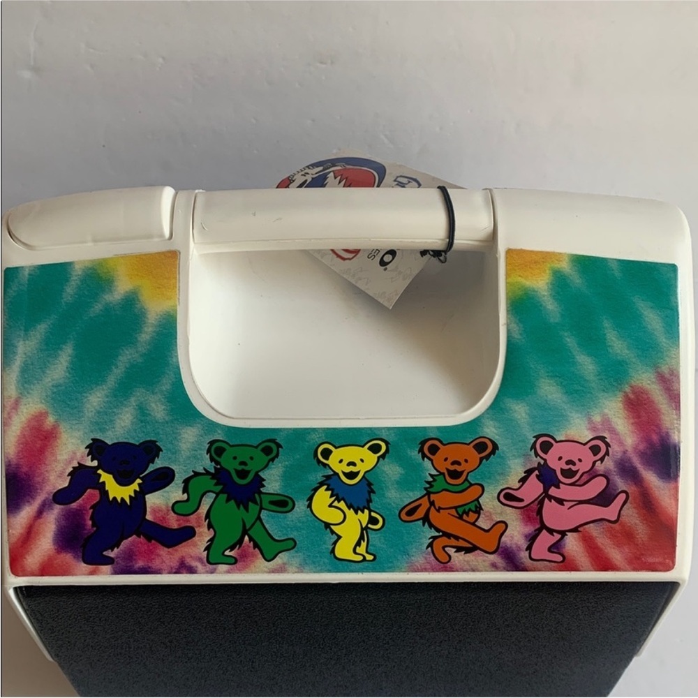 Igloo White and Black Cooler with Grateful Dead Tie-Dye Dancing Bears - Picture 2 of 5
